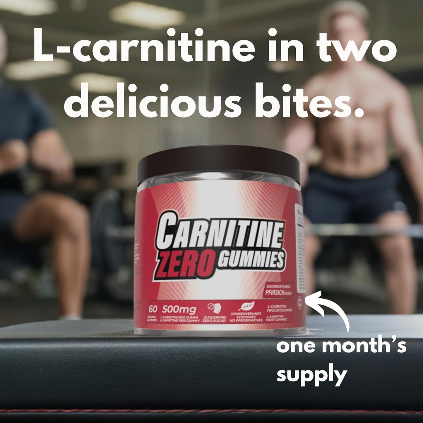 L-Carnitine Gummies 1000mg Peach, 30 Serves by The Gummy Lab