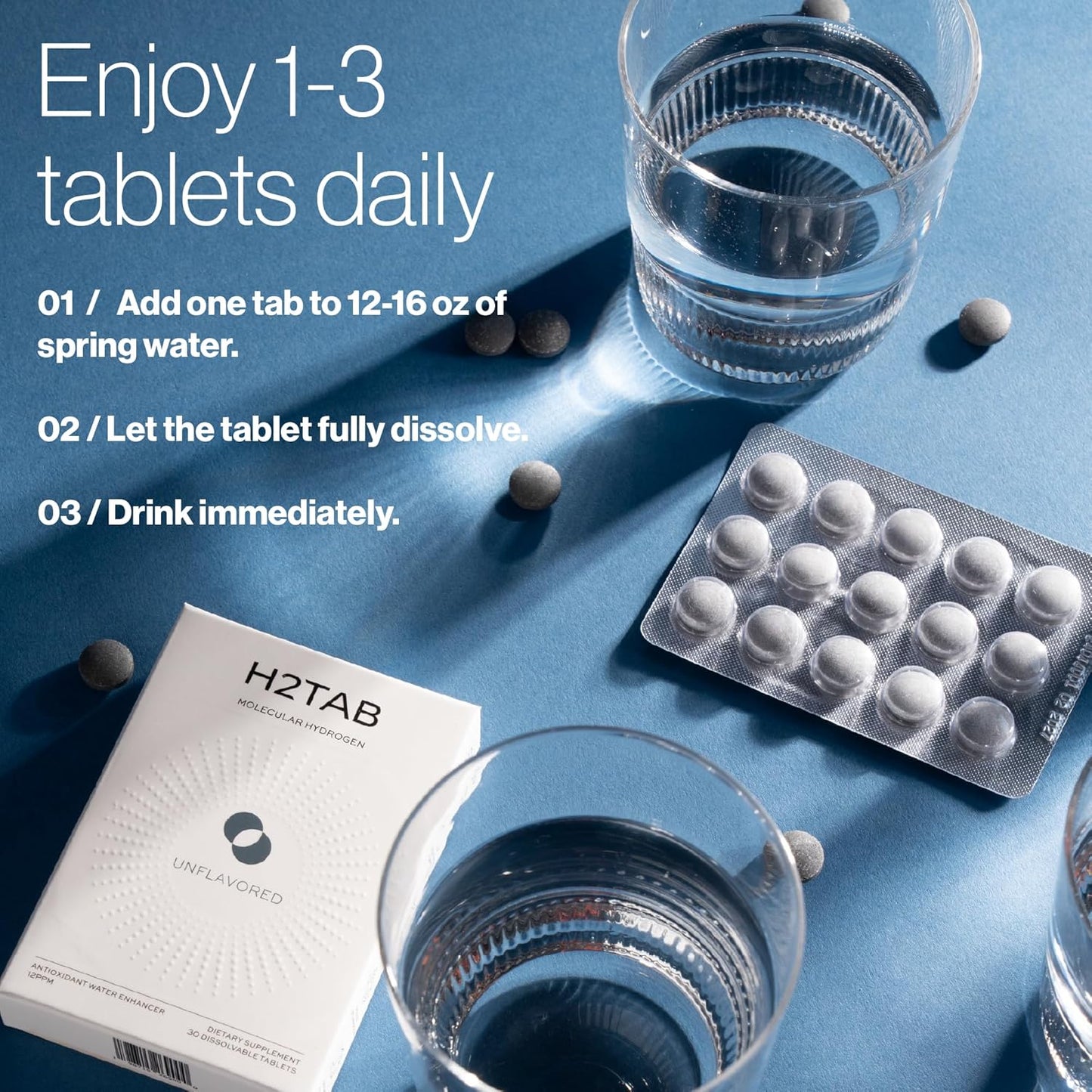 Molecular H2TAB Hydrogen Tablets with Magnesium -12 PPM Hydrogen Tablets