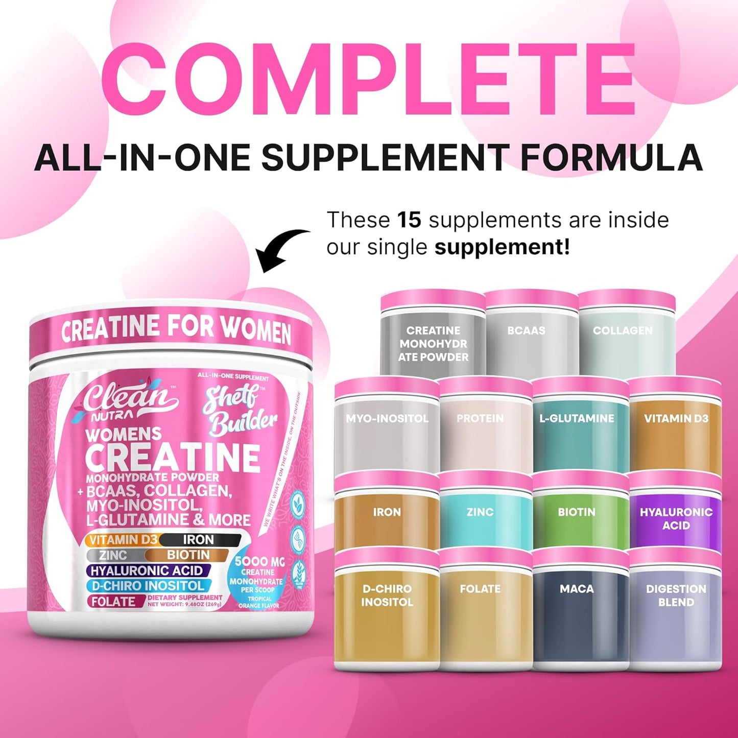 Clean Nutra Shelf Builder Women's Creatine Powder from USA