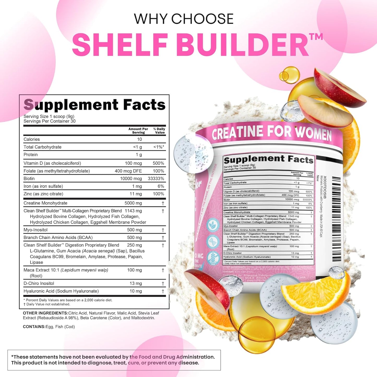 Clean Nutra Shelf Builder Women's Creatine Powder from USA