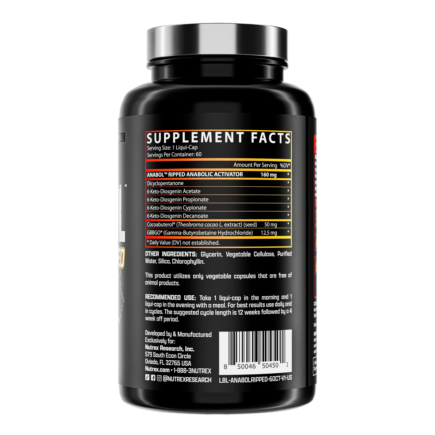 Nutrex Research - Anabol Ripped - ANABOLIC ACTIVATOR & FAT BURNER - 60 Capsules