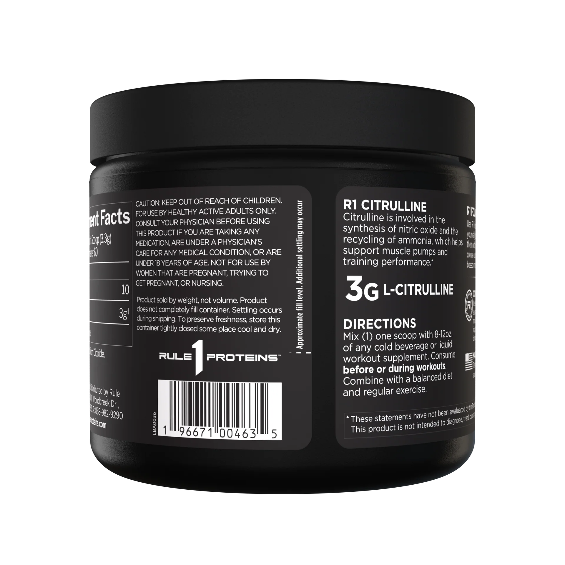 Rule 1 - L - Citrulline - 60 Serves