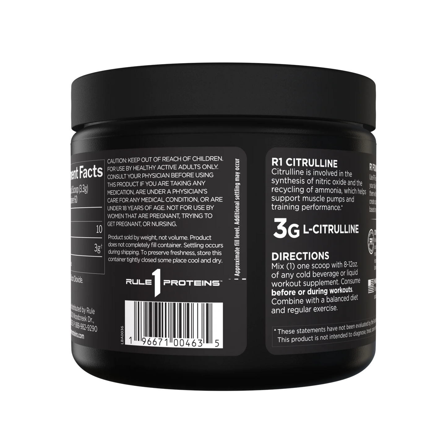 Rule 1 - L - Citrulline - 60 Serves