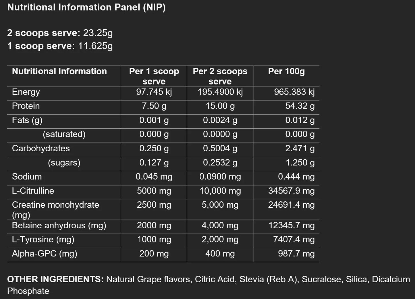 Titan Sport Supplements - Non-Stim - Pre-Workout - Sour Grape - 30 Servings