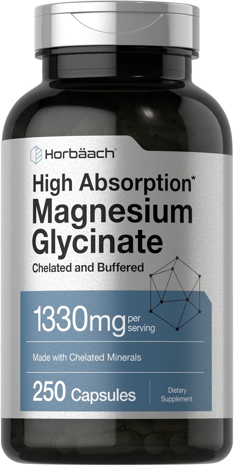 Horbäach - High Absorption Magnesium Glycinate - 1330mg - 250 Capsules