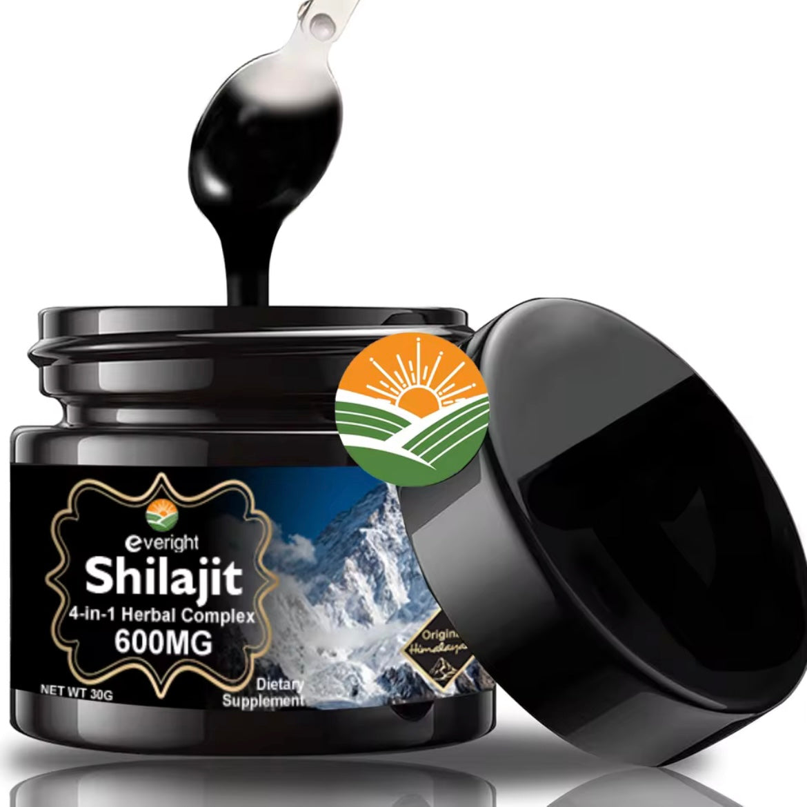 Everight Shilajit Resin with Fulvic Acid 600mg - 30g