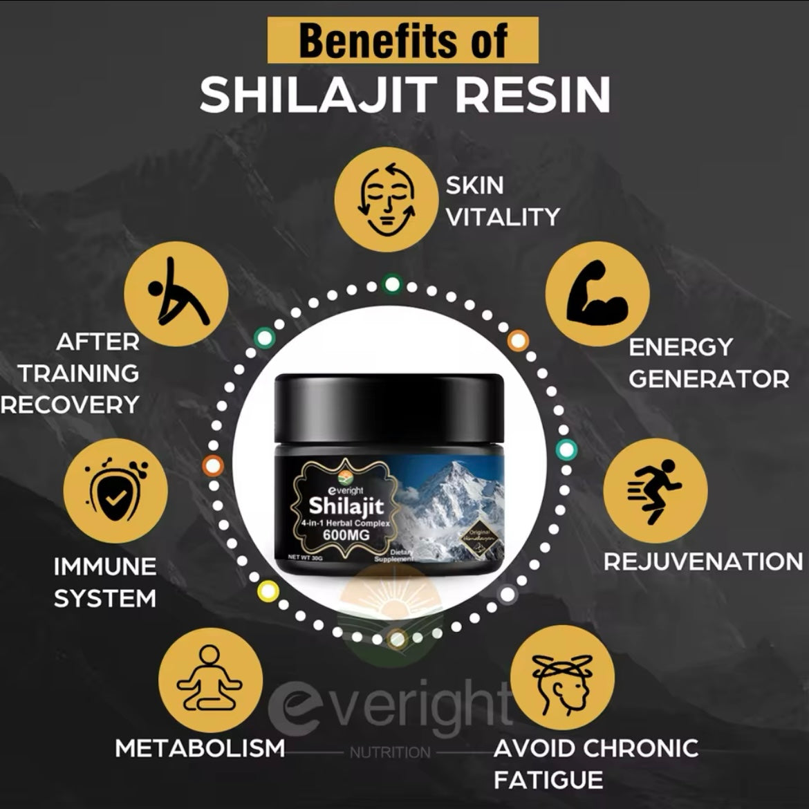 Everight Himalayan Shilajit Resin & Shilajit Capsule Twin Pack