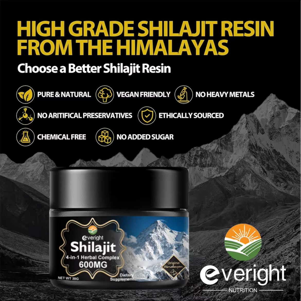 Everight Himalayan Shilajit Resin & Shilajit Capsule Twin Pack