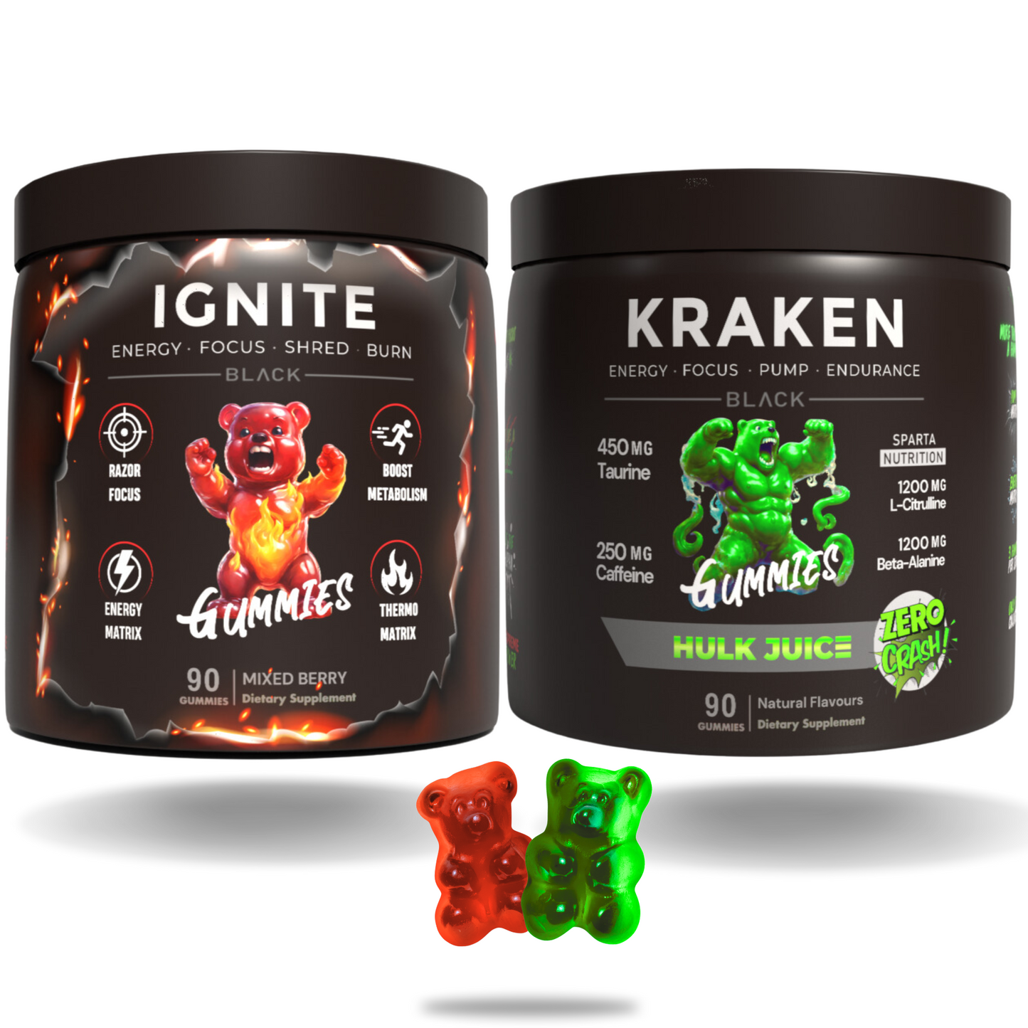 Ignite Fat Burner Gummies + Kraken Preworkout Gummies Twin Pack
