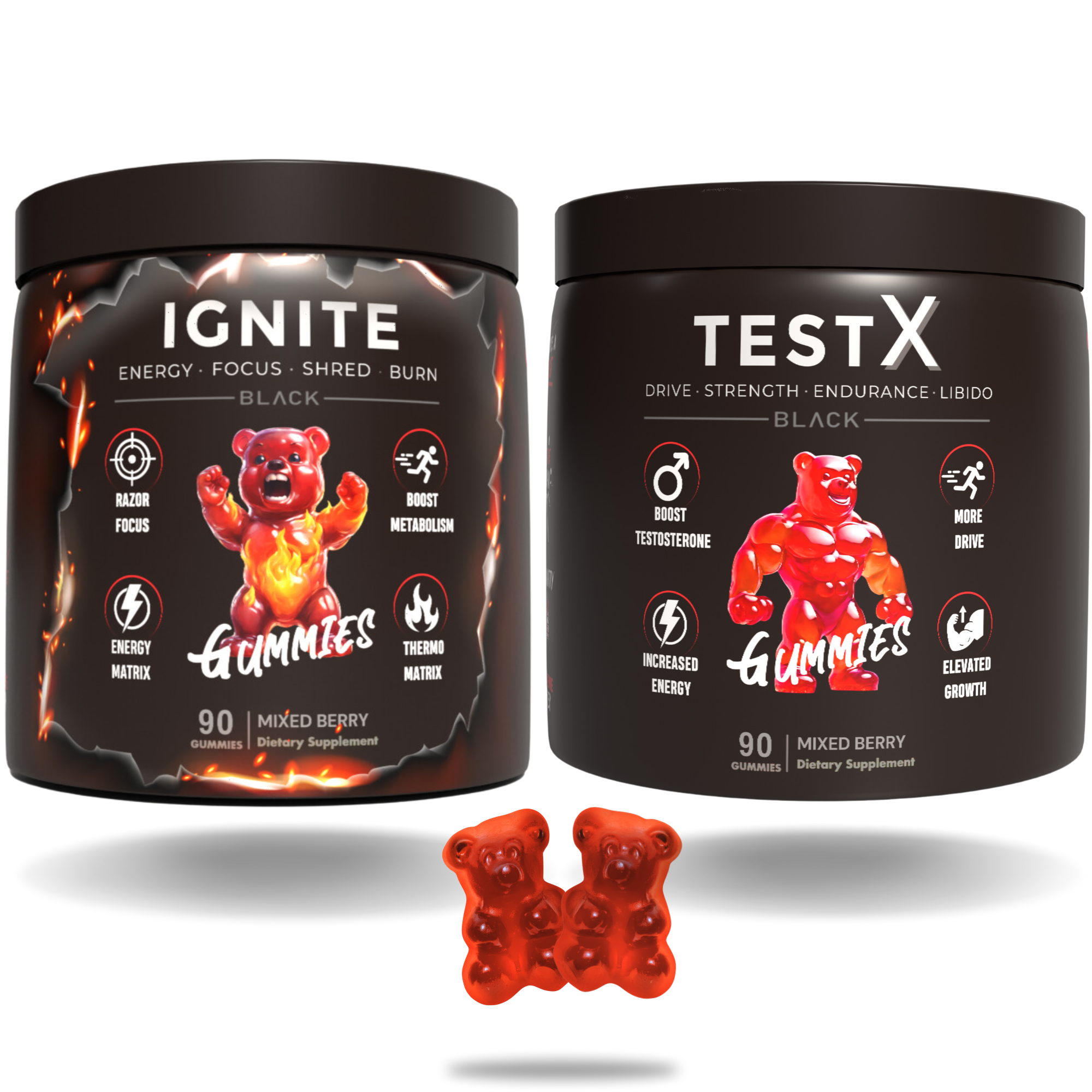 Ignite Fat Burner Gummies + TestX Gummies Twin Pack