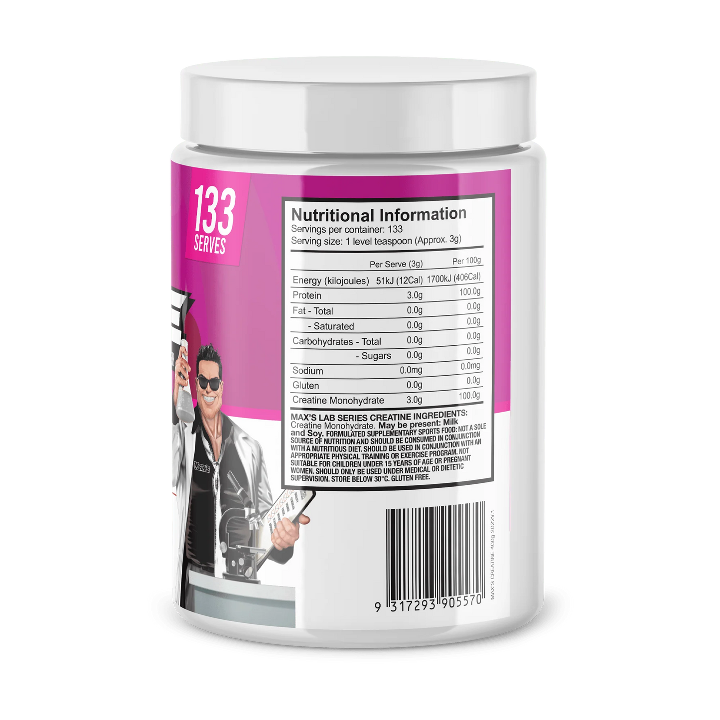 Max's Lab Series -  Creatine Monohydrate Powder - 133 Serves