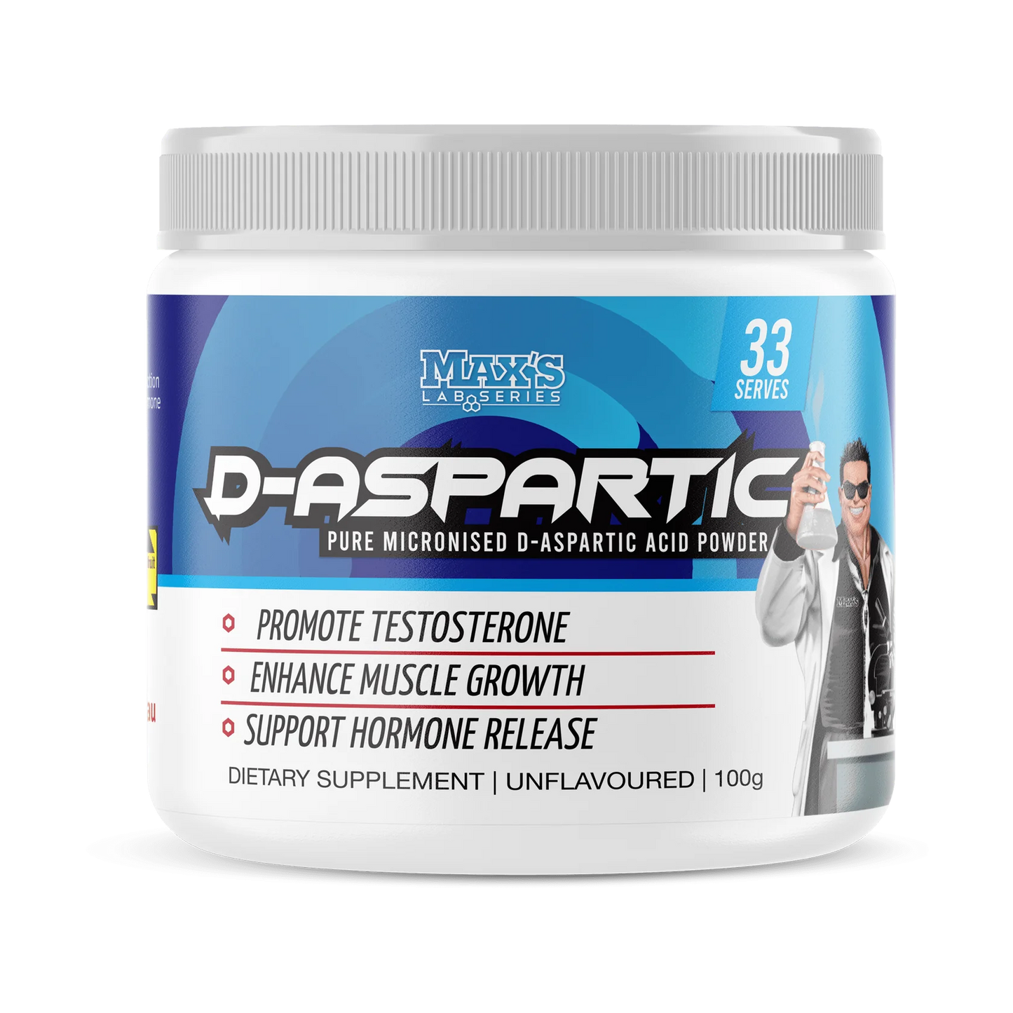 Max's Lab Series - D-Aspartic Acid - 33 Serves - Unflavoured