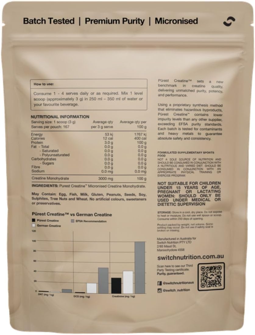 Switch Nutrition - Purest Creatine Monohydrate - 500g
