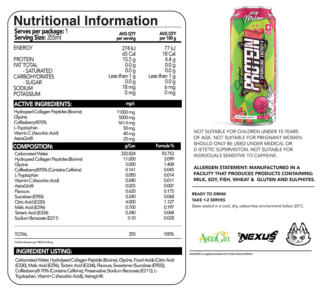 SUPER PROTEIN SPARKLING WATER RTD BY NEXUS SPORTS NUTRITION