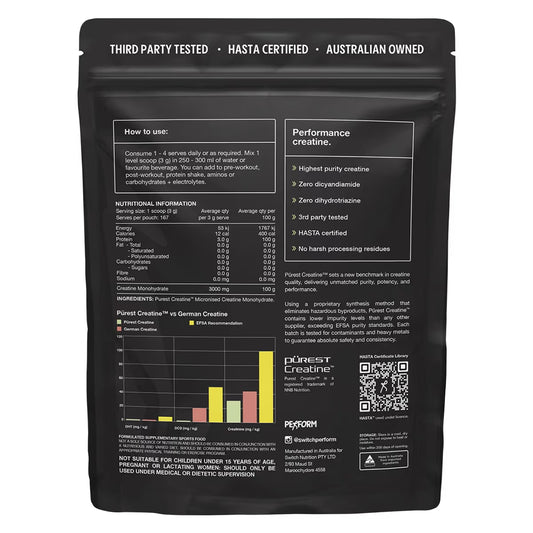 Switch Nutrition - Perform - Purest Creatine Monohydrate - 500g