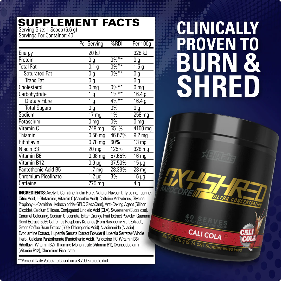 EHP Labs - OxyShred Hardcore - Thermogenic Fat Burner - 40 Serves