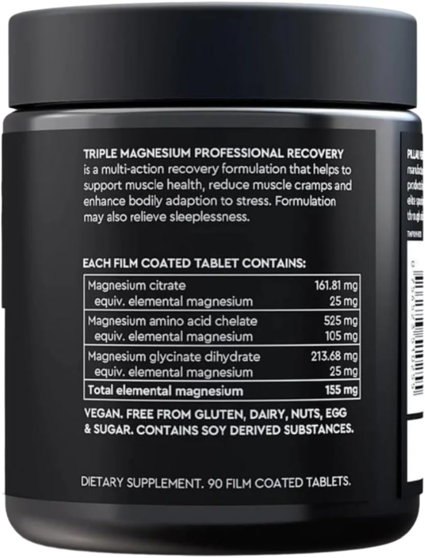Pillar Performance - Triple Magnesium - Professional Recovery Supplement - 90 Tablets