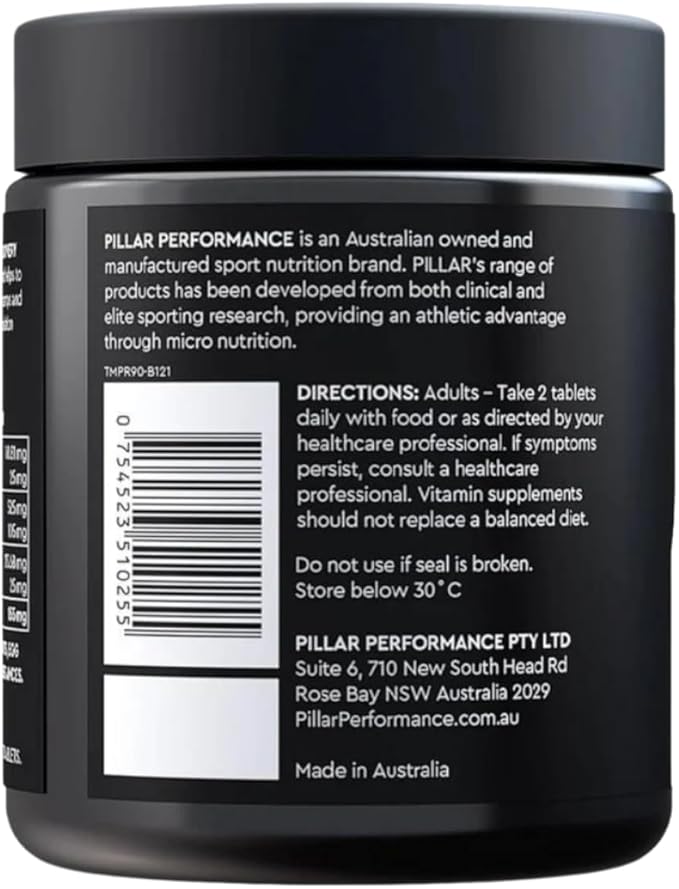 Pillar Performance - Triple Magnesium - Professional Recovery Supplement - 90 Tablets