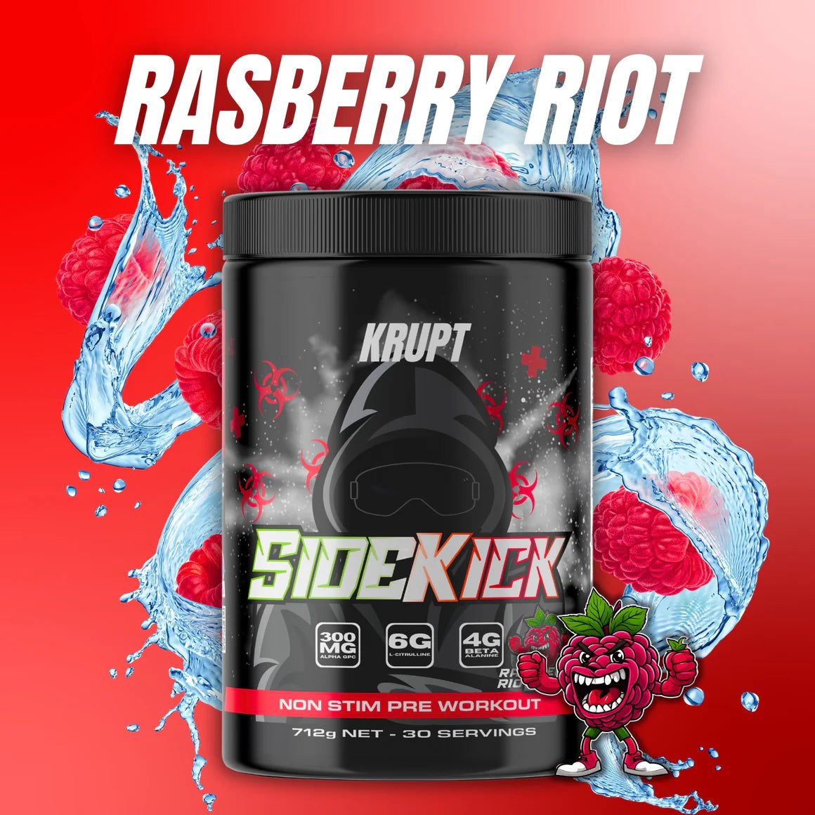 Krupt - SIDEKICK - Non-Stim Pre-Workout - 30 Serves