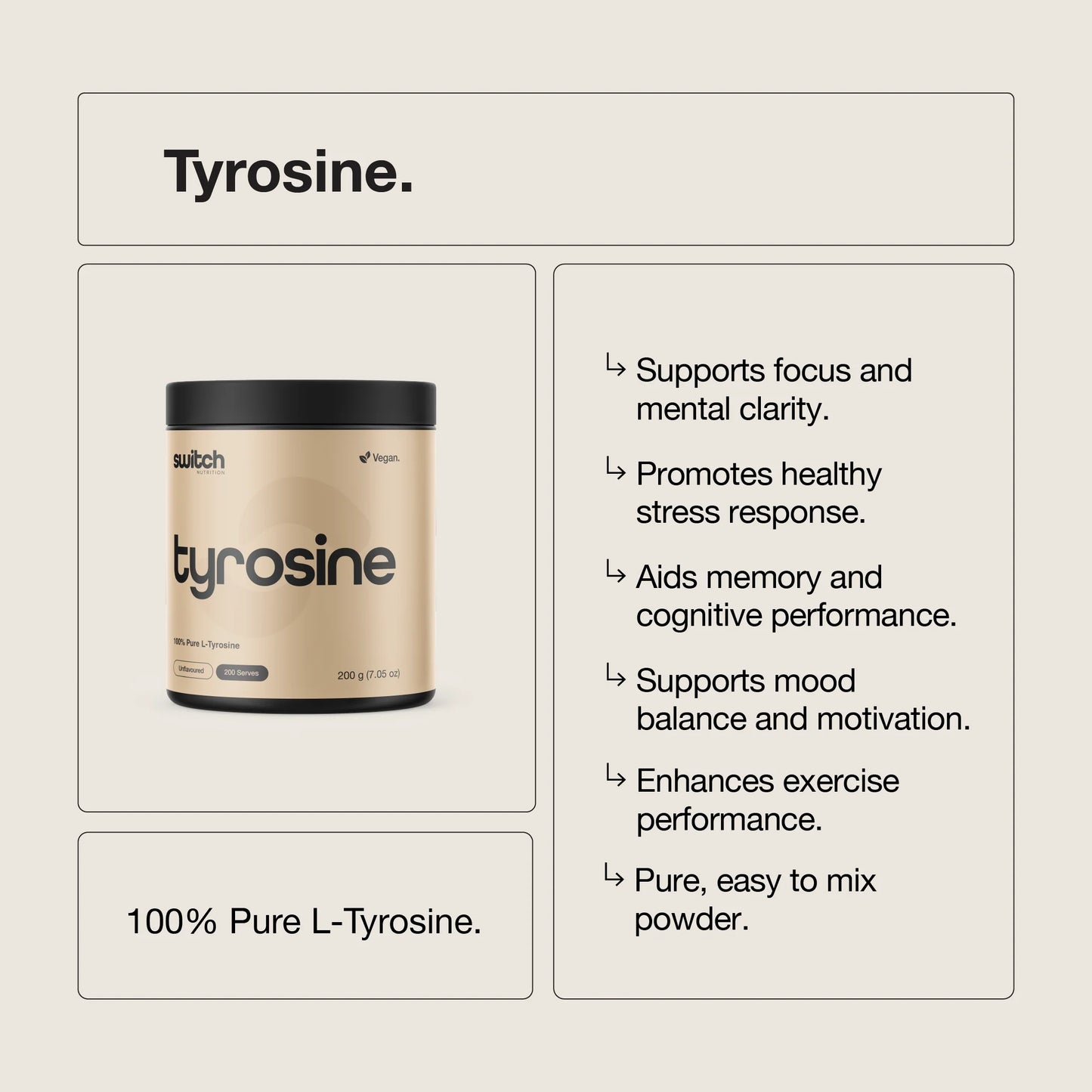 Switch Nutrition - Tyrosine - 200 Serves