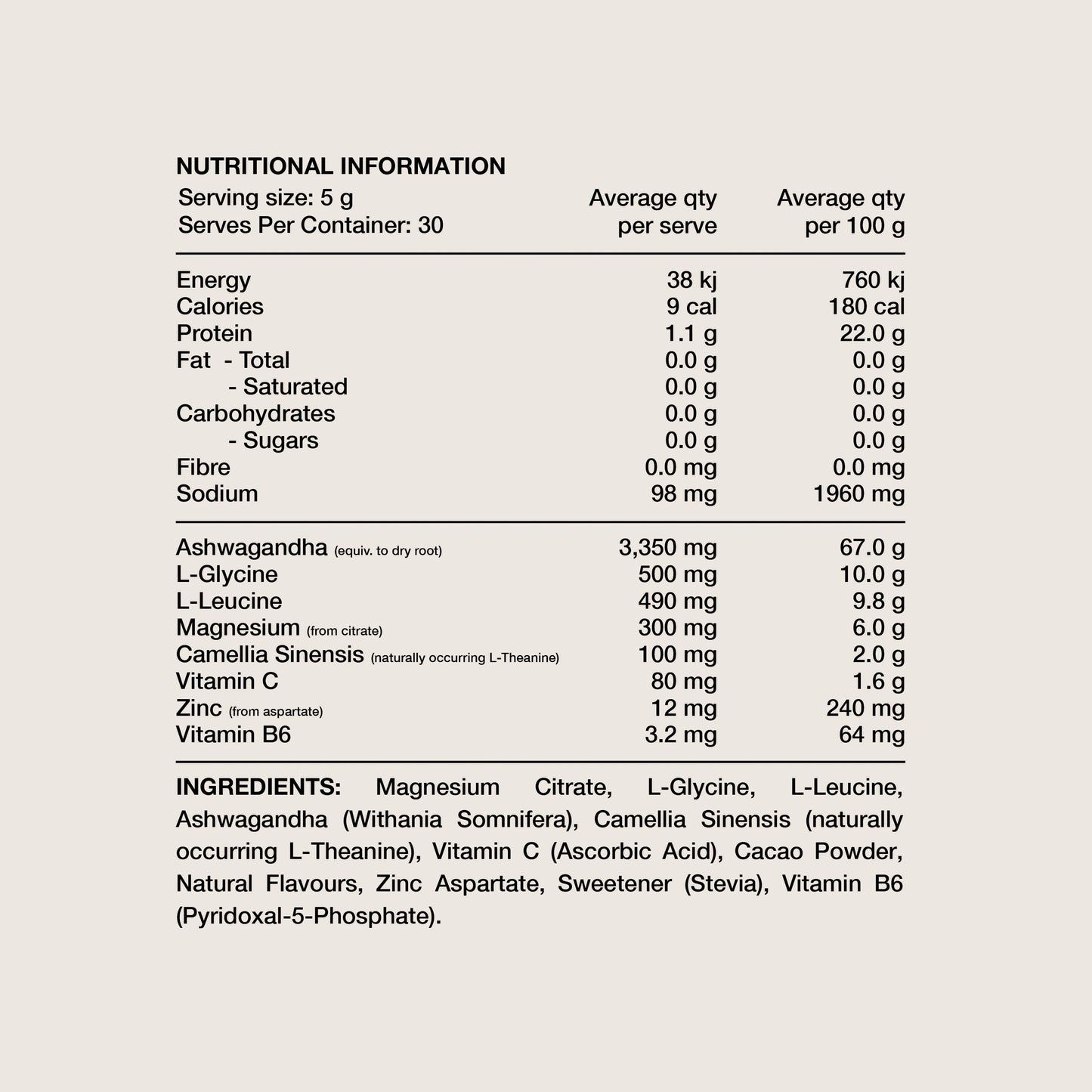 Switch Nutrition - Adrenal Switch - Magnesium Support Powder - 30 Serves