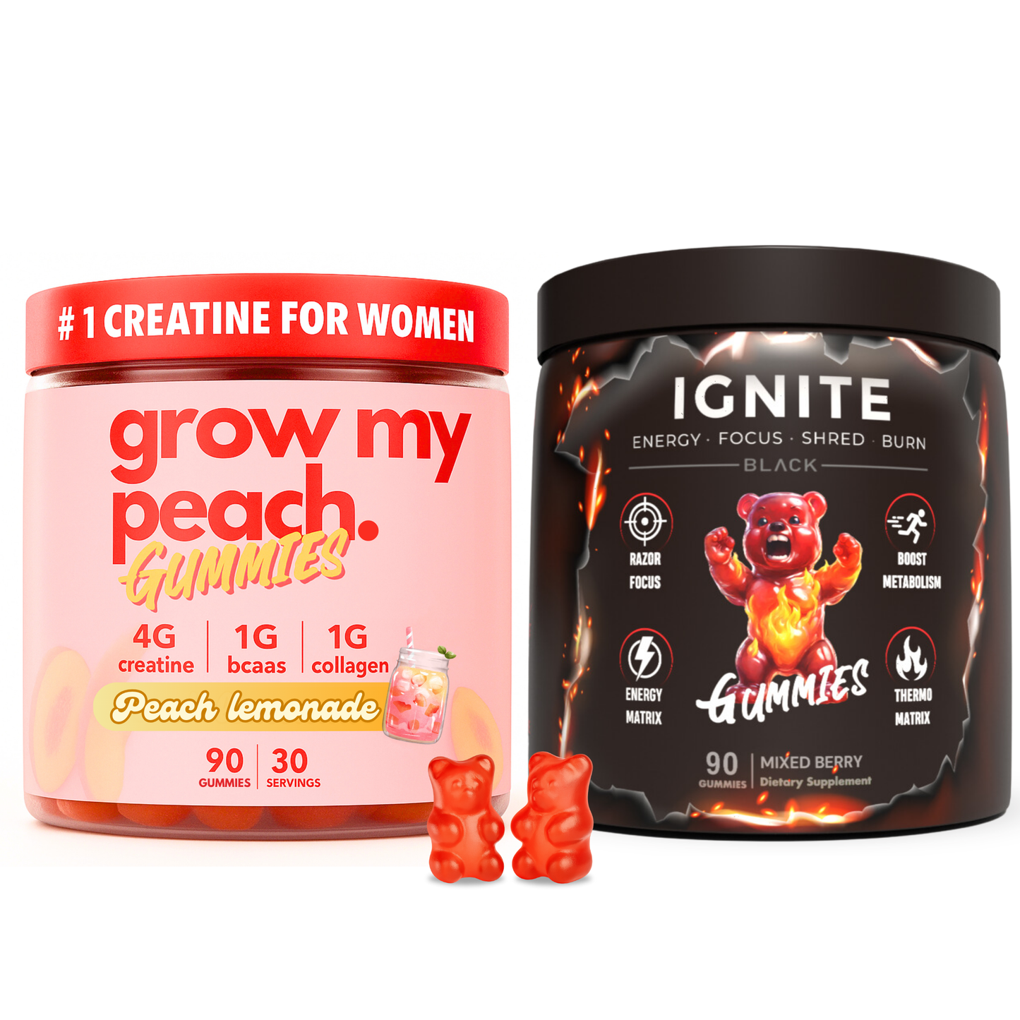 Grow My Peach Gummies + Ignite Gummies Twin Pack