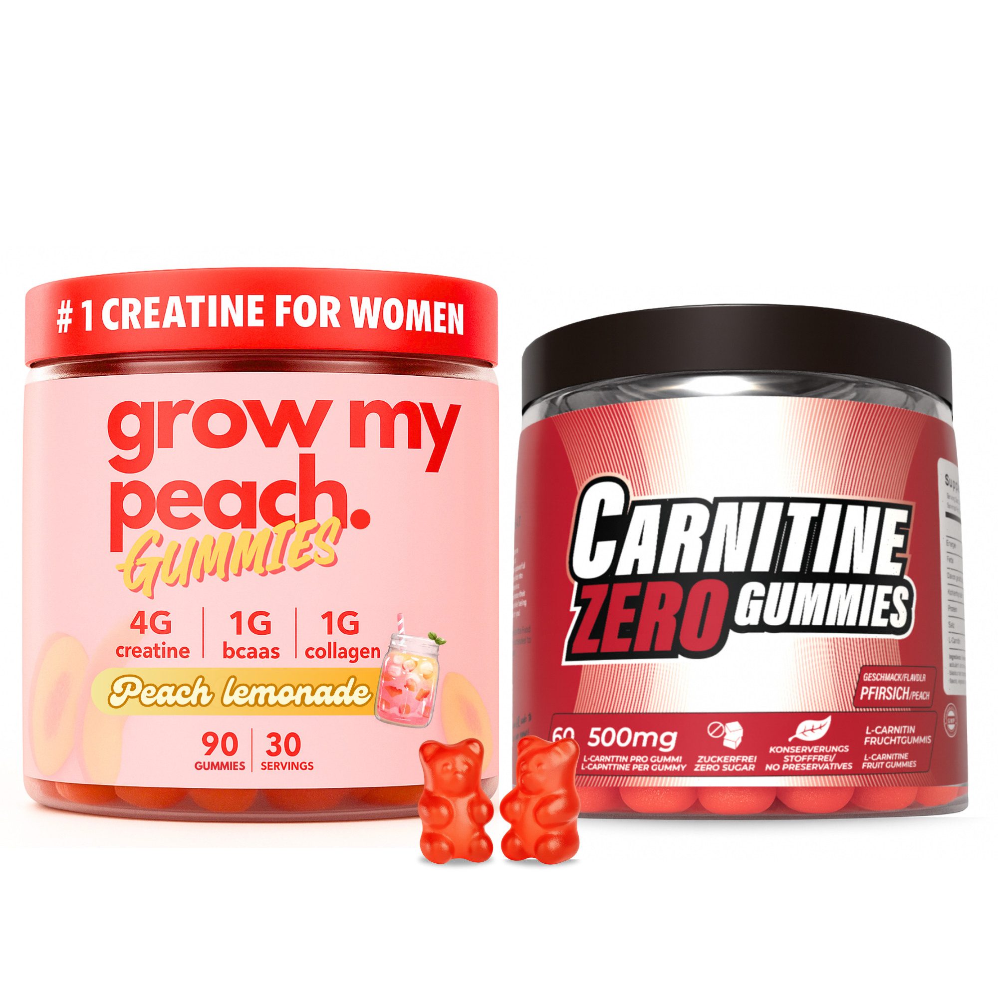 Grow My Peach Gummies + L-Carnitine Gummies Twin Pack