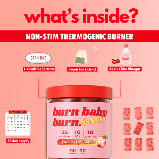 Burn Baby Burn - Non-stim Thermo Fat Burner Pre-workout Gummies by The Gummy Lab