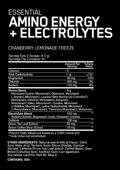 Optimum Nutrition - Essential Amino Energy + Electrolytes - BCAA's