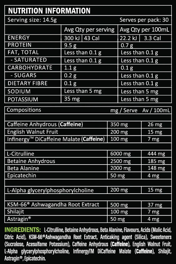 Athletic Sports - Kamikaze Stimulant Pre-Workout (30 Serves)