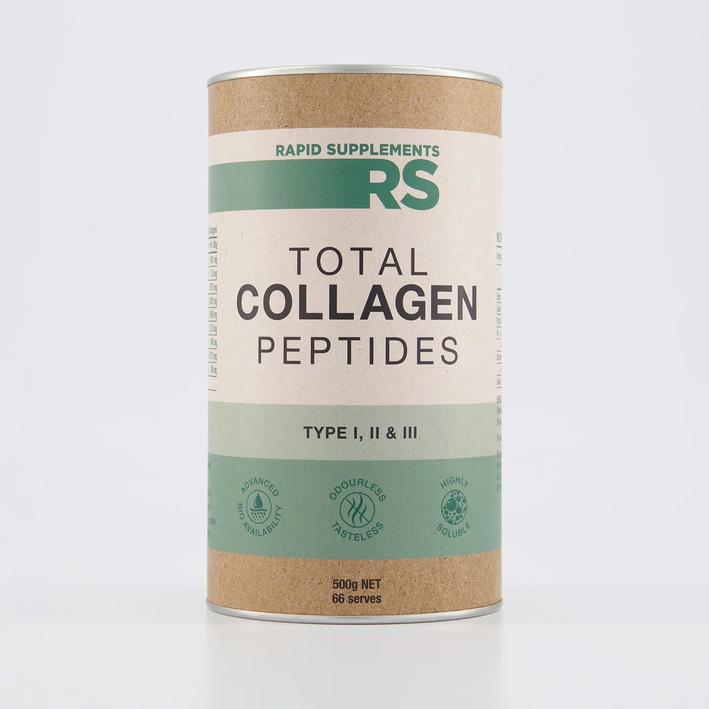Rapid Supplements - Pure Collagen Peptides - Type I, II & III - 250g