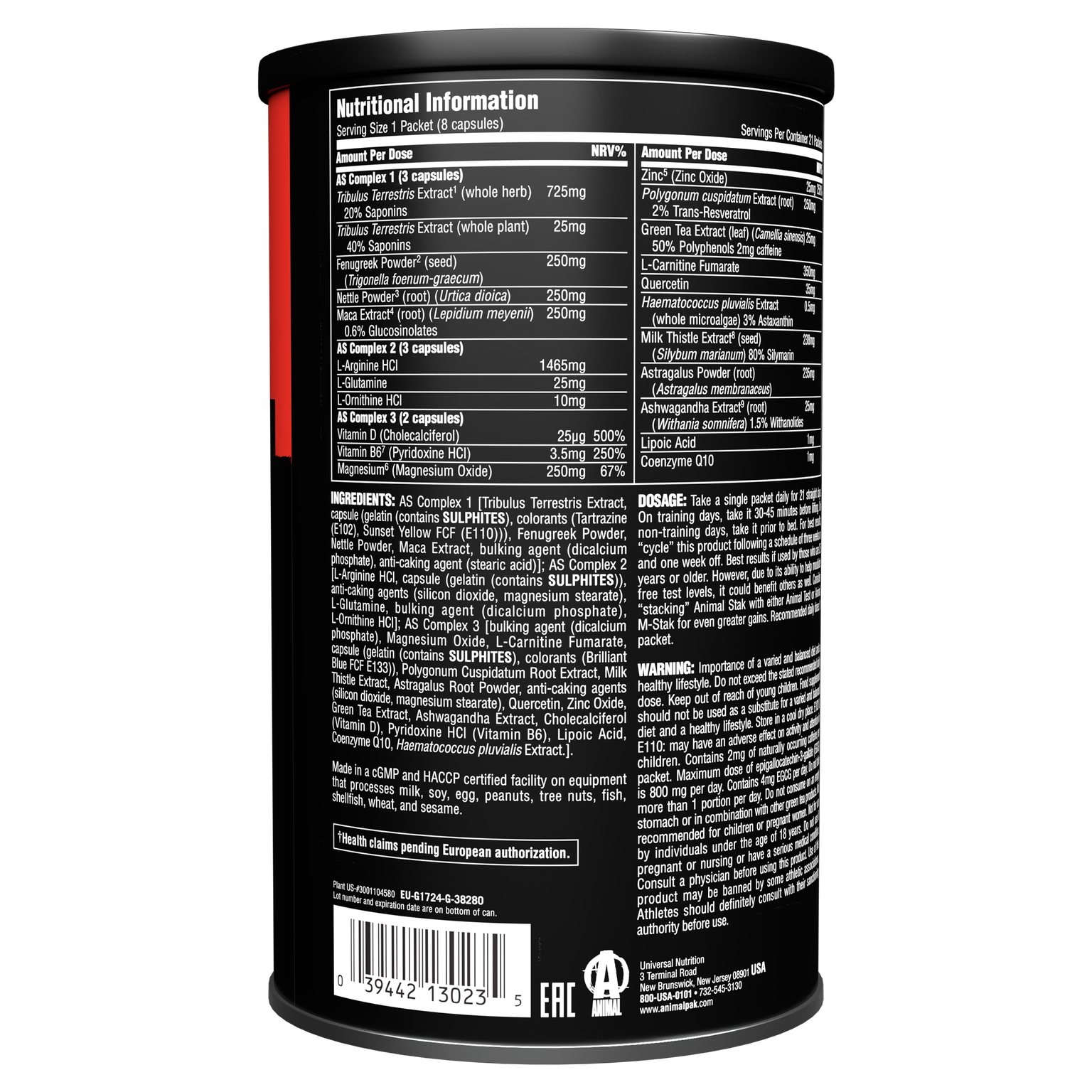 Animal STAK - Muscle Booster - Natural Hormone Booster Supplement - 21 Serves