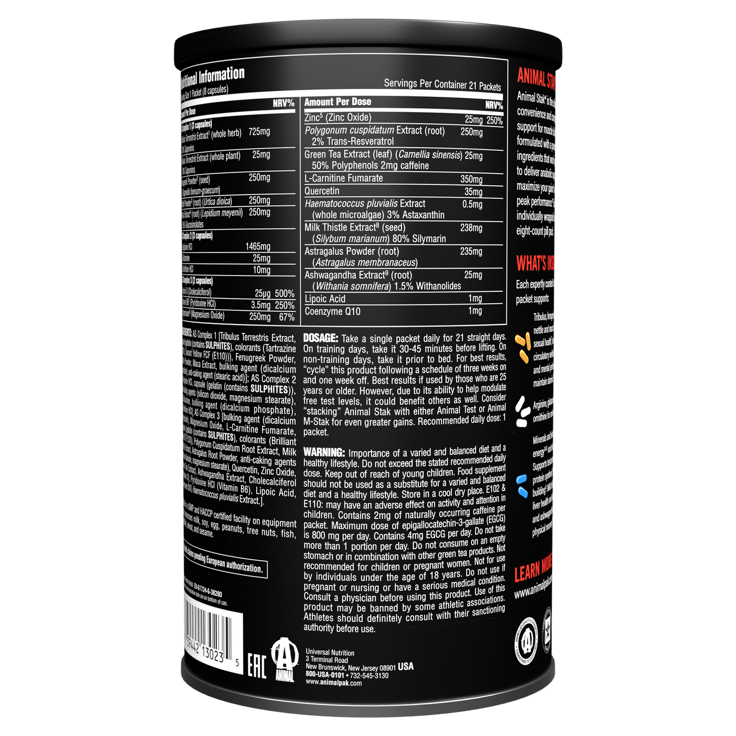 Animal STAK - Muscle Booster - Natural Hormone Booster Supplement - 21 Serves