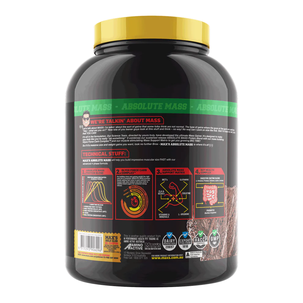 Max's Absolute Mass Protein Powder 2.72kg