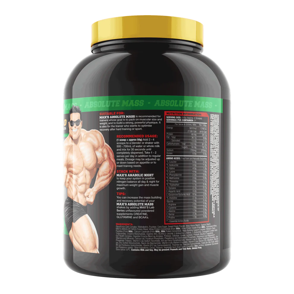 Max's Absolute Mass Protein Powder 2.72kg