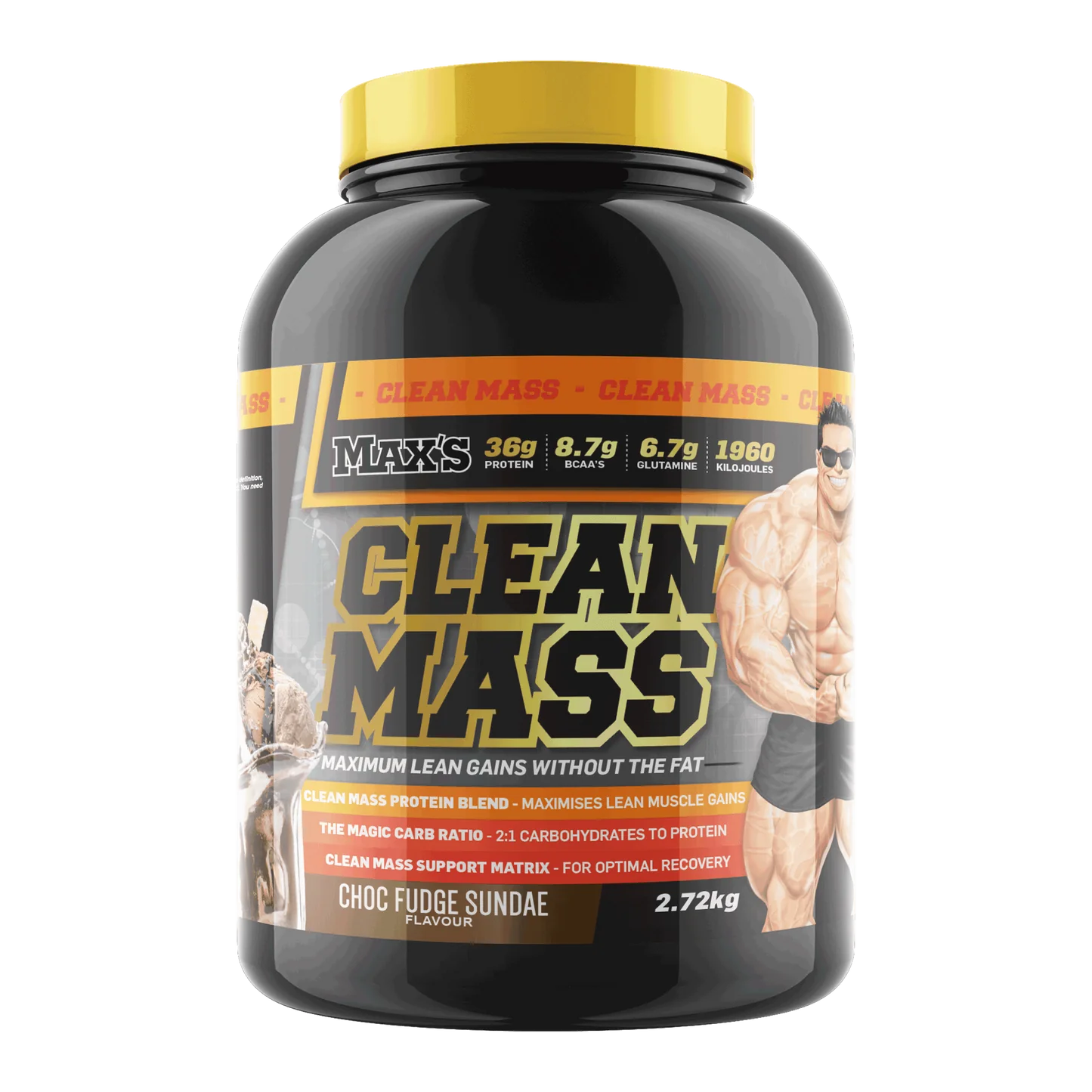 Max's Clean Mass Protein Powder - Premium Lean Gainer - 2.72kg