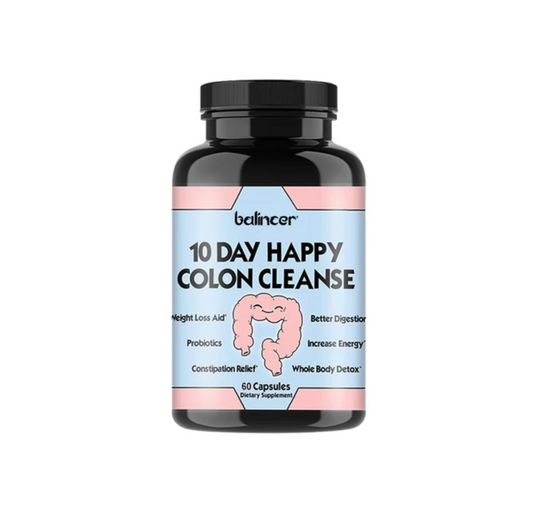 10 Day Happy Colon Cleanse - 60 Capsules - Gut Reset & Digestive Support