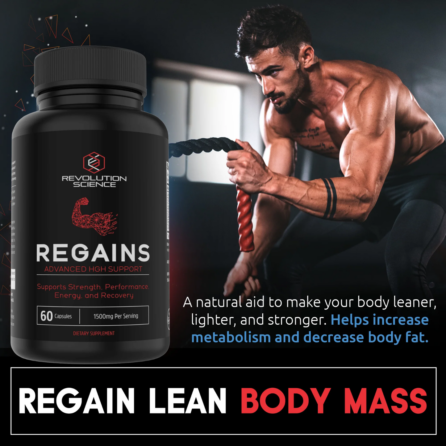 REGAINS NATURAL ANABOL HUMAN GROWTH MUSCLE SUPPORT