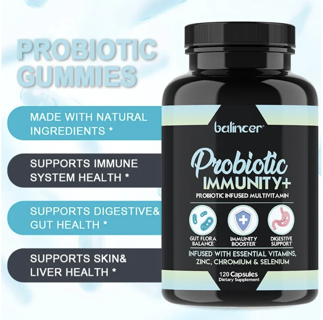 Probiotic Infused Multivitamin for Immune, Digestive, Gut, Skin & Liver Health