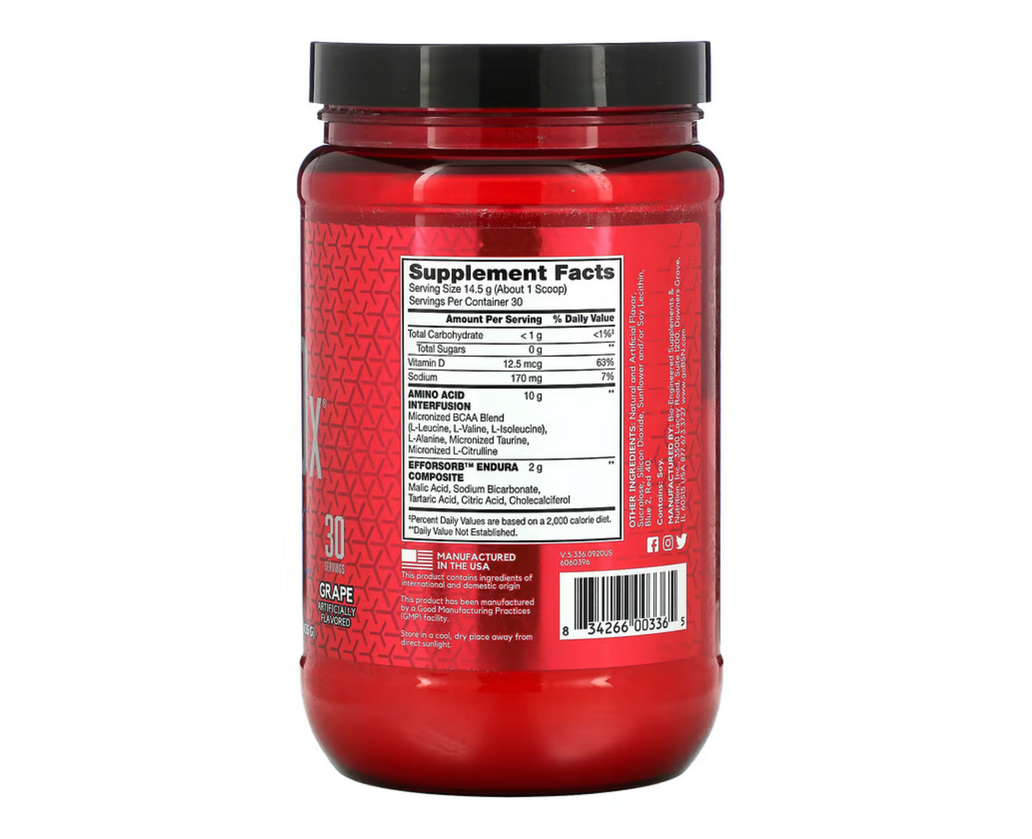 BSN AminoX - EAA & BCAA Recovery Blend - 30 Servings