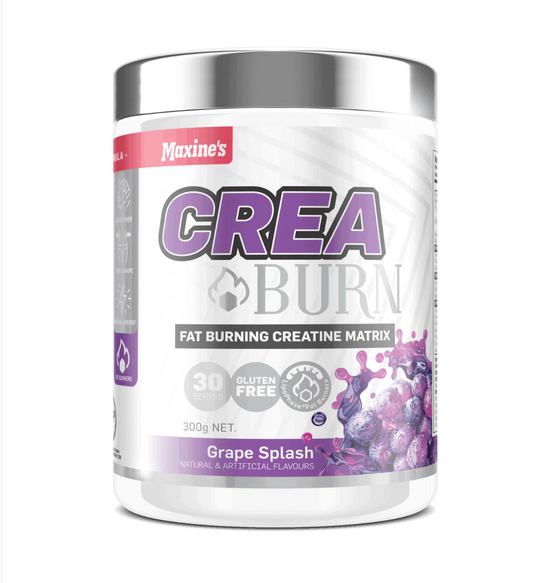 Maxine's - Crea BURN - Thermogenic Fat Burning Creatine - 300g - 30 Serves - Grape Splash