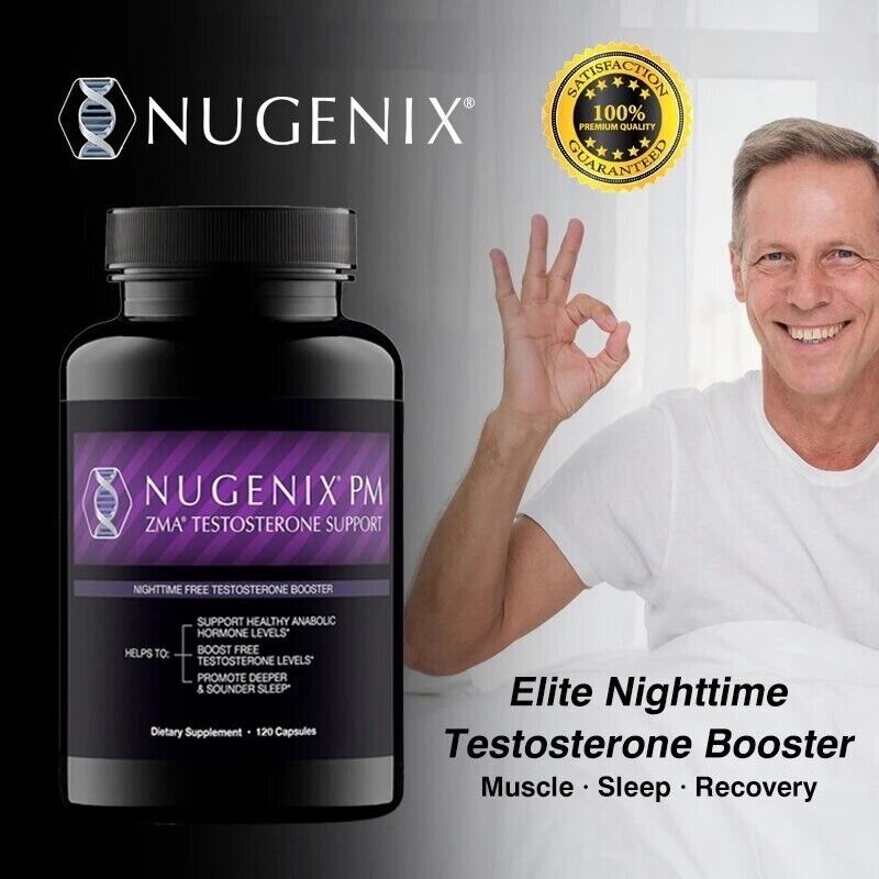 Nugenix PM ZMA Night-time Free Testosterone Booster and Sleep Support 120 Count