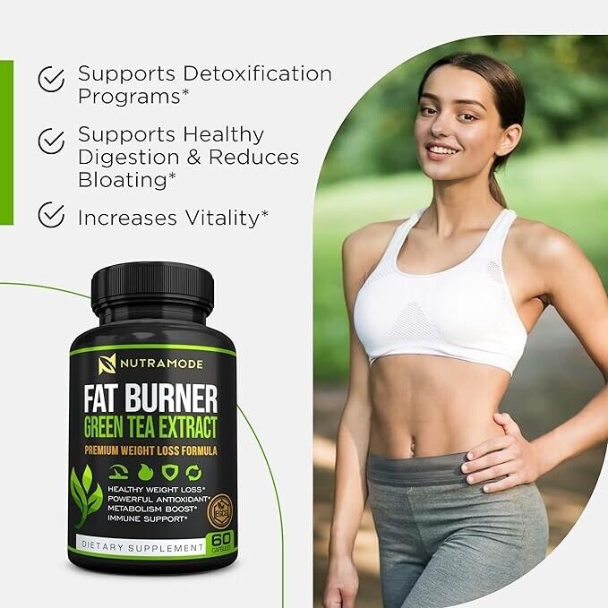 Green Tea Extract Fat Burner EGCG Natural Appetite Suppressant 120 Capsules