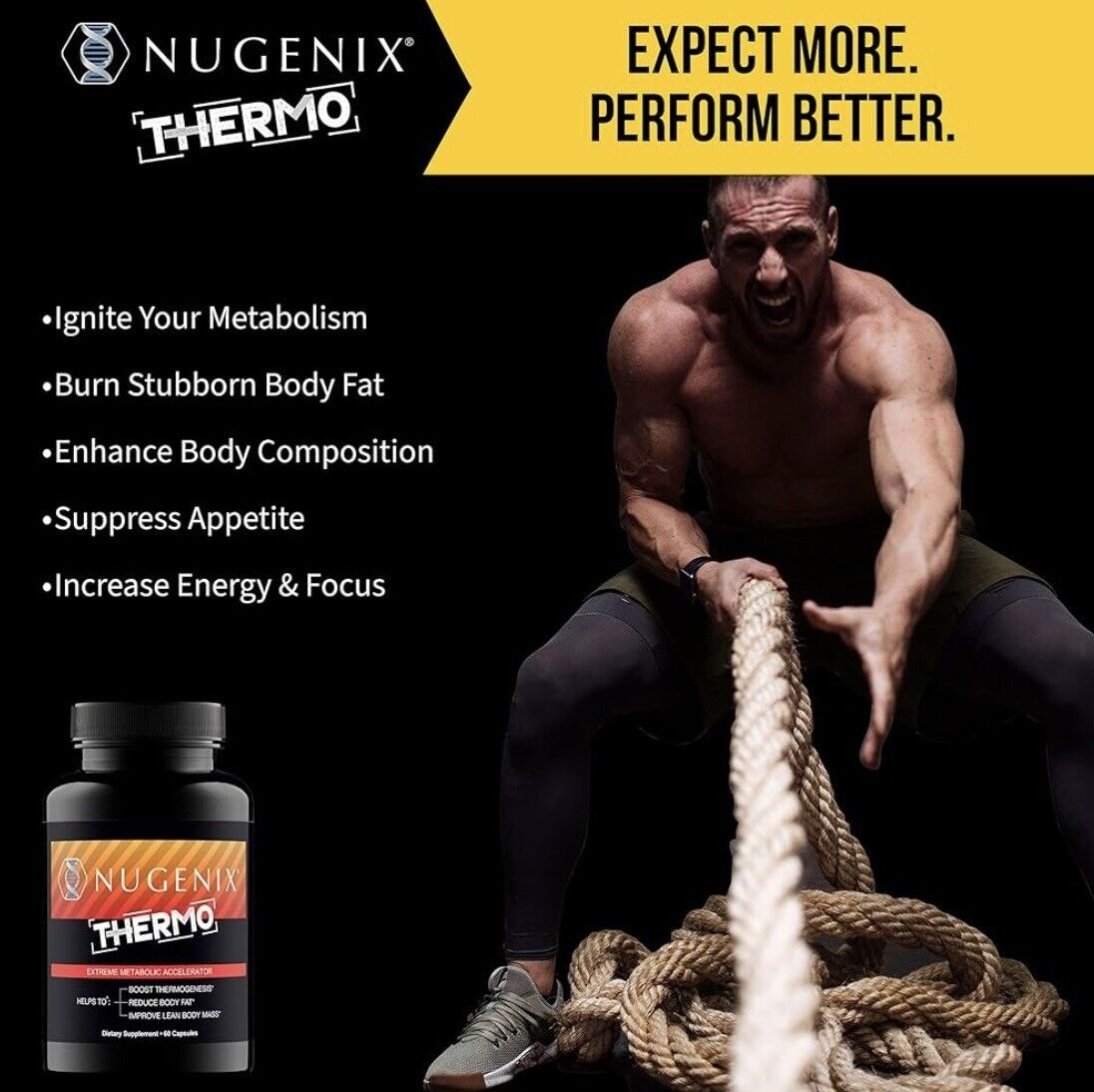 Nugenix Thermo Extreme Metabolic Accelerator Thermogenic Fat Burner 60 Capsules