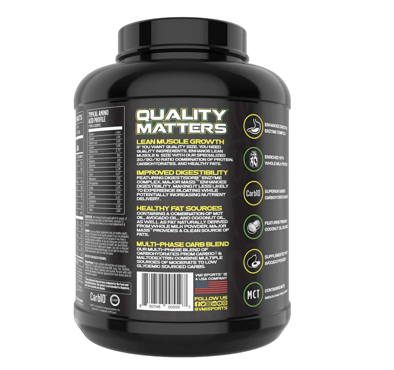 VMI Sports MAJOR MASS Lean Mass Gainer - 4lbs