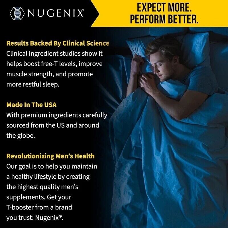 Nugenix PM ZMA Night-time Free Testosterone Booster and Sleep Support 120 Count