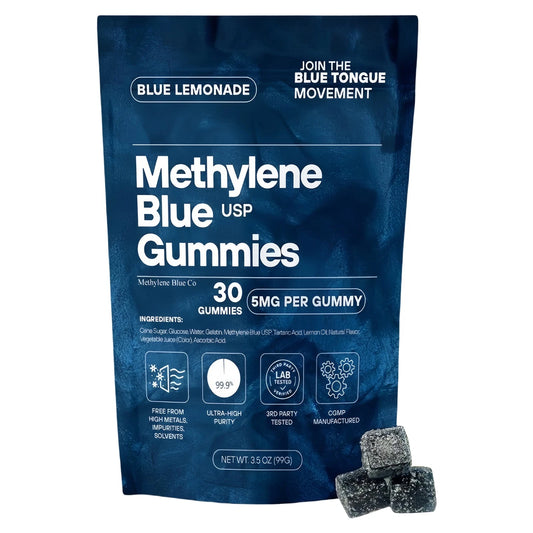 Methylene Blue Gummies 1% Pharma Grade 5mg per Serving 30 Pack