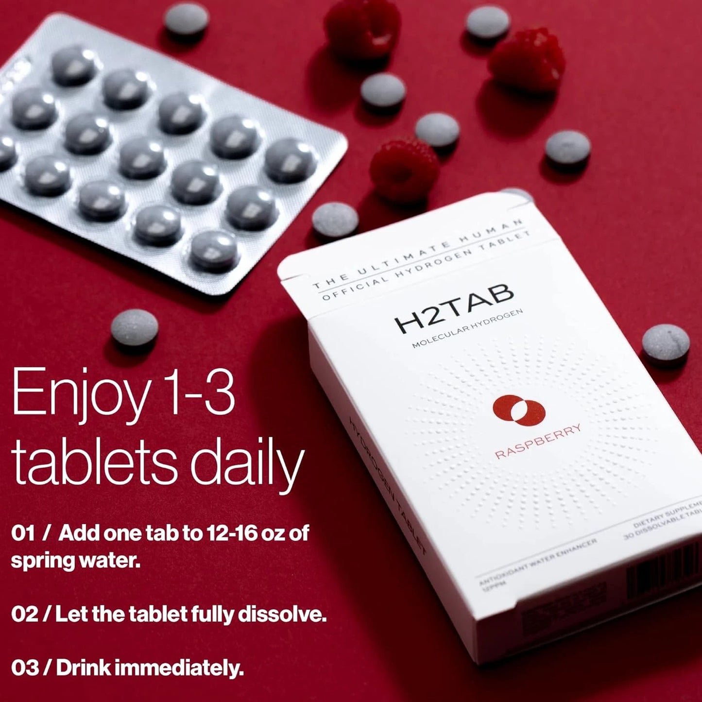 Molecular H2TAB Hydrogen Tablets with Magnesium -12 PPM Hydrogen Tablets