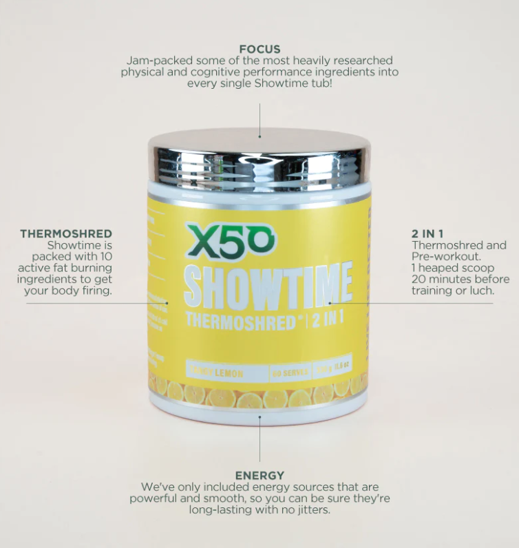 X50 Showtime Thermoshred - 60 Serves