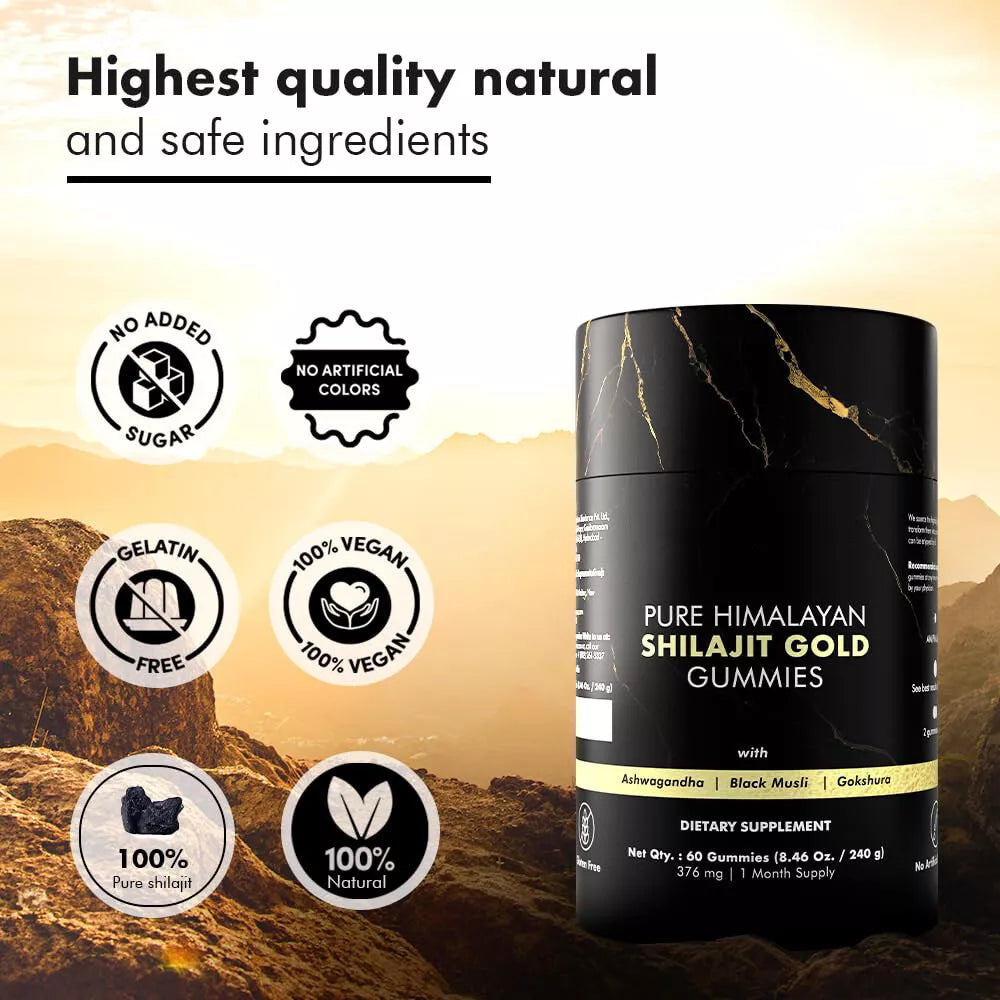 Pure Himalayan Shilajit Gummies Gold Lab Tested